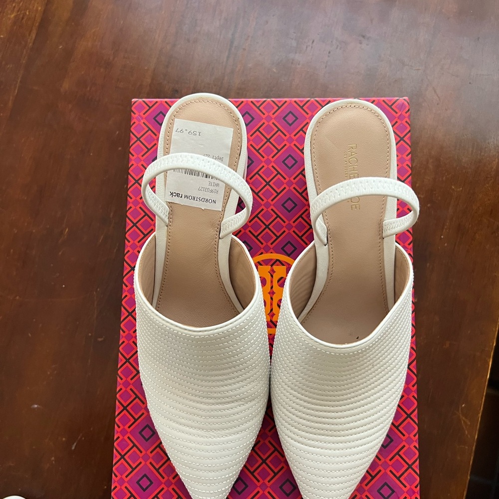 Rachel Zoe Cream Quilted Slingback Mules